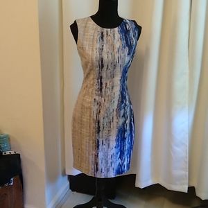 Abstract print Tahari Sleeveless Sheath Dress